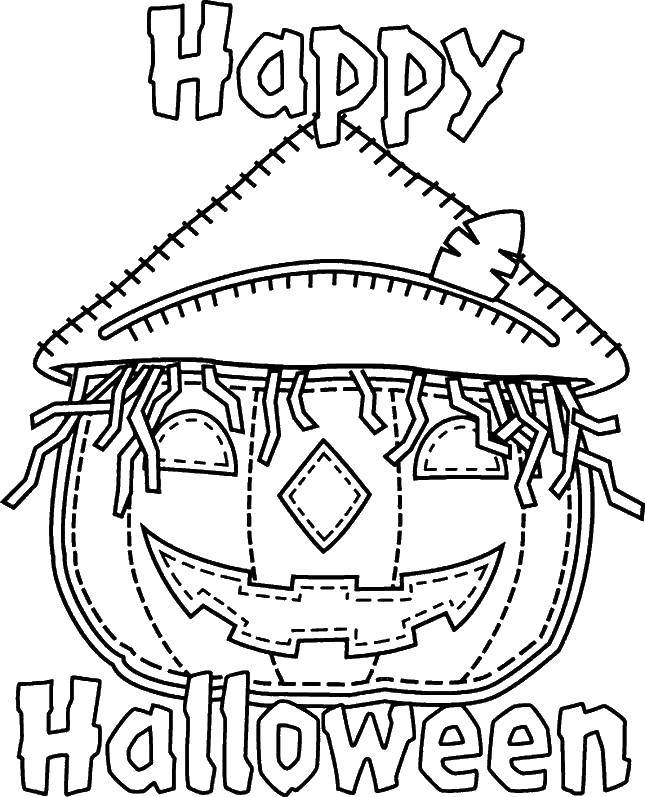 Coloring Stitched pumpkin. Category Halloween. Tags:  Halloween, pumpkin.