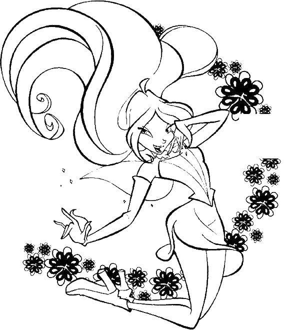 Coloring Stella winx. Category Winx. Tags:  Stella, fairy, wings.