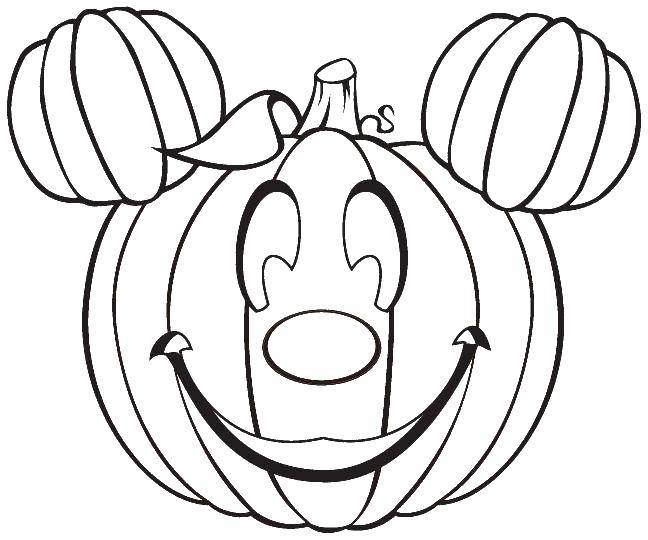 Coloring Pumpkin Mickey mouse. Category Halloween. Tags:  pumpkin, Halloween, Mickey mouse.