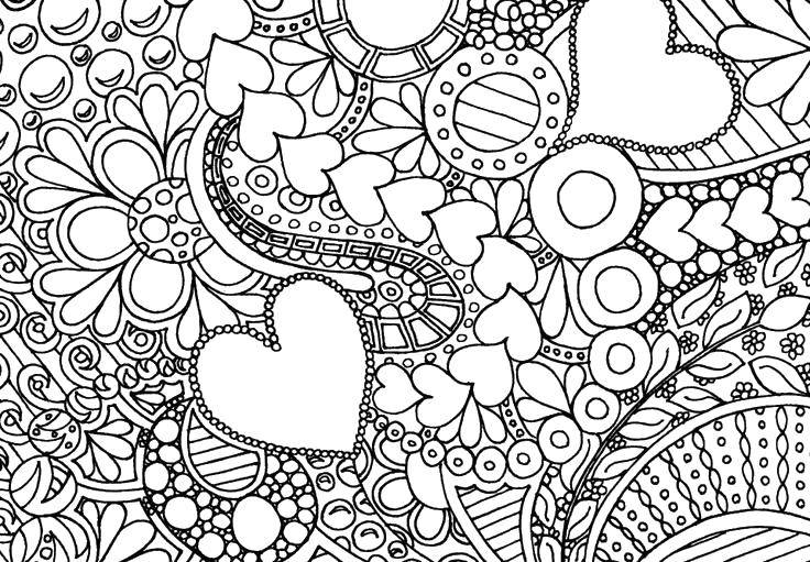 Coloring Patterns with hearts. Category coloring antistress. Tags:  The antistress, hearts.