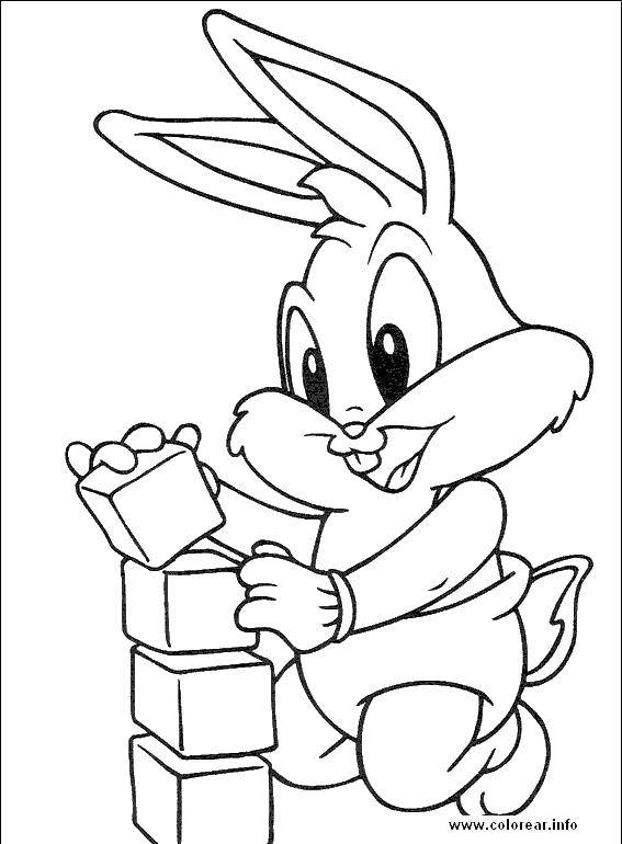 Coloring Bunny and cubes. Category Disney coloring pages. Tags:  hare, cubes, ears.