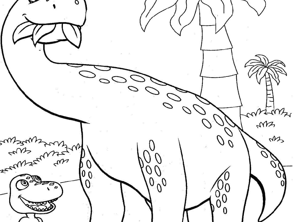 Розмальовки  Динозаври їдять. Завантажити розмальовку динозаври.  Роздрукувати ,динозавр,