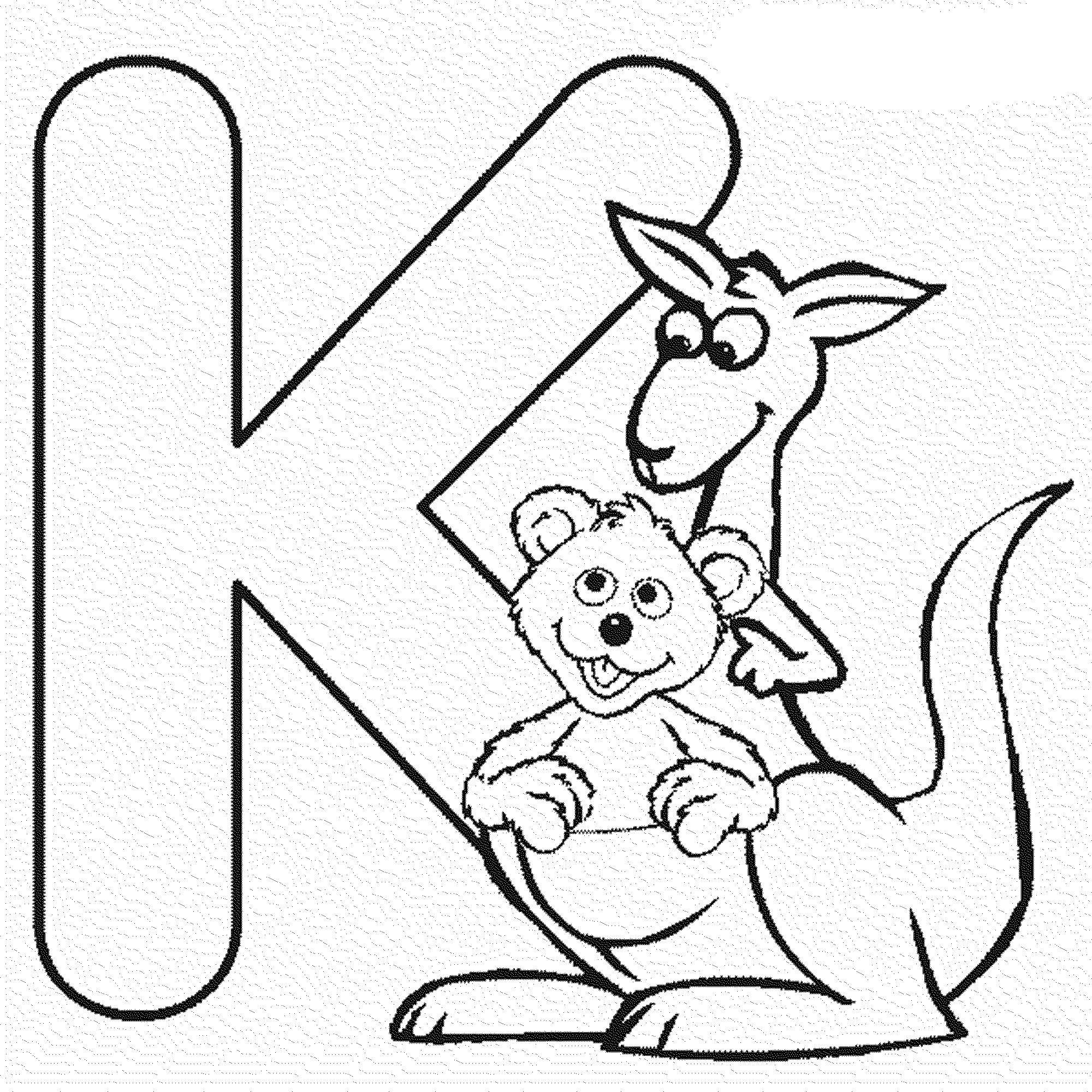 Название: Раскраска Английский алфавит к кенгуру. Категория: Английский алфавит. Теги: Английский алфавит, К.