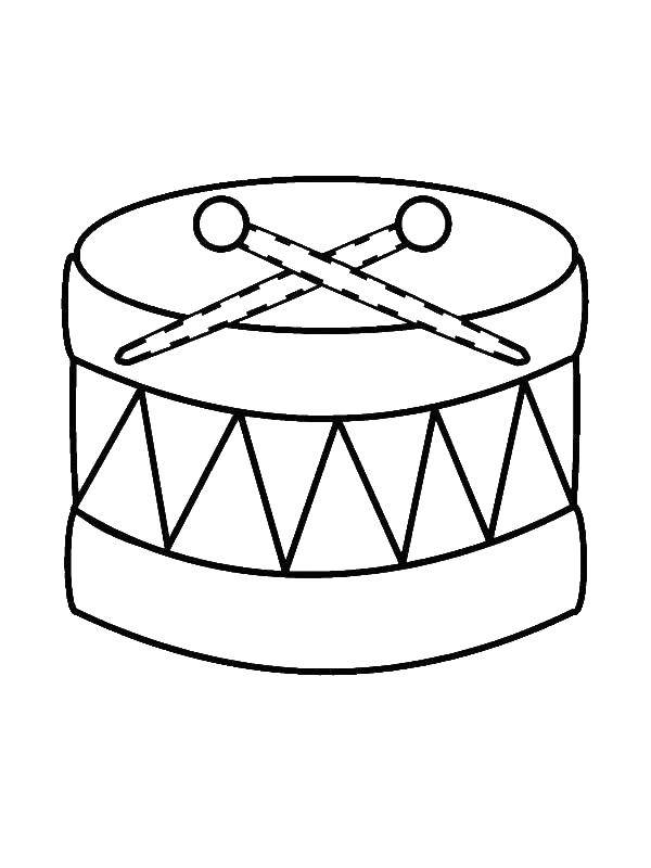 Coloring The drum and drum sticks.. Category musical instruments . Tags:  Music, instrument, musician, note.
