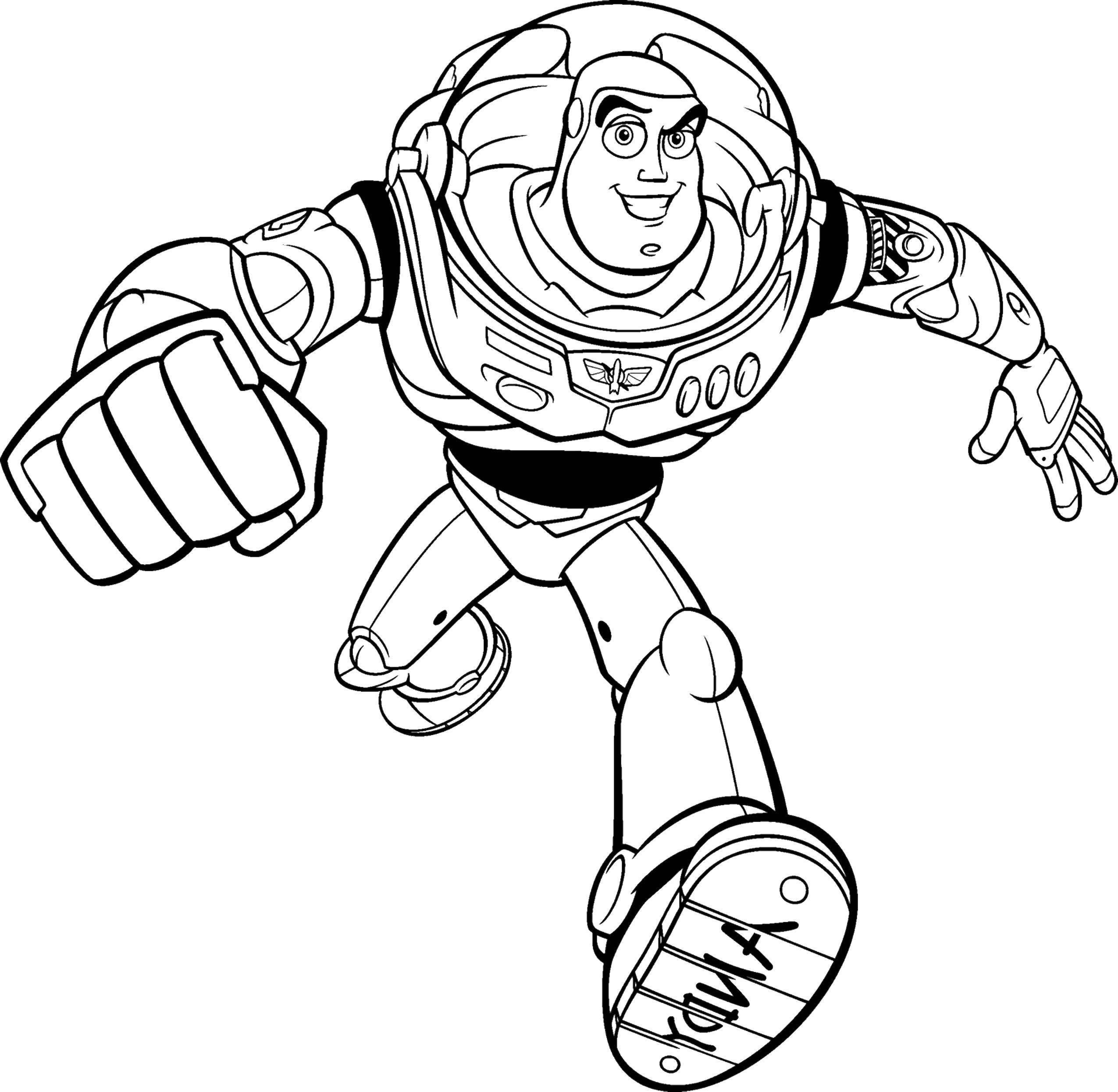 Coloring Buzz Lightyear from the movie. Category Coloring pages for kids. Tags:  Cartoon character, toy Story.