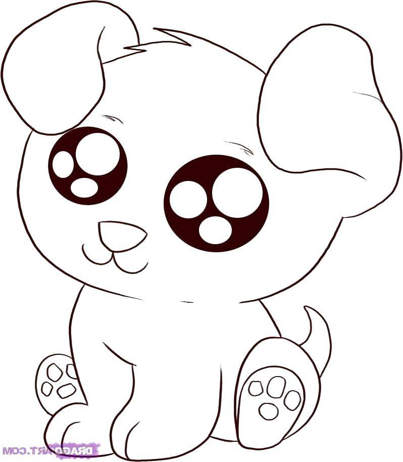 Coloring Big-eyed puppy.. Category Coloring pages for kids. Tags:  Animals, dog.