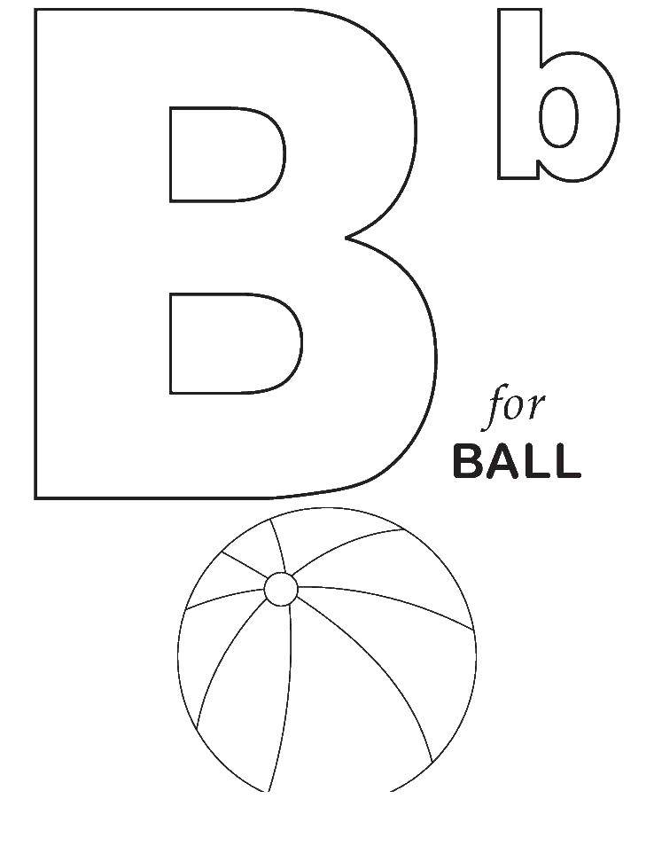 Coloring Letter b ball. Category English. Tags:  English.