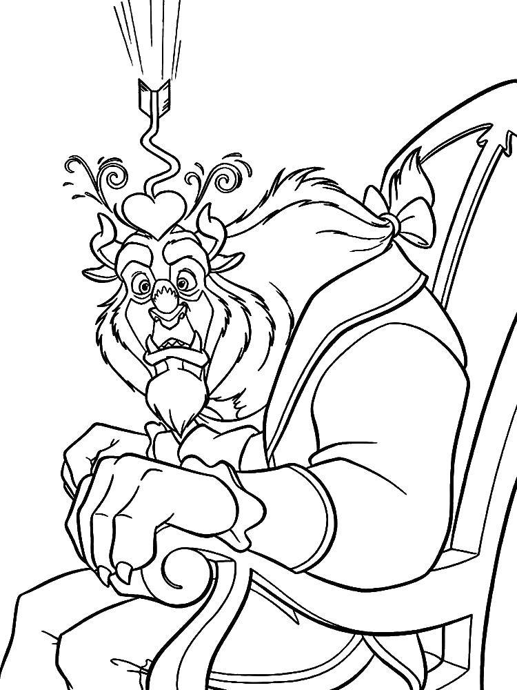 Coloring Beast cartoon beauty and the beast. Category beauty and the beast. Tags:  multiline, beauty and the beast, Disney.