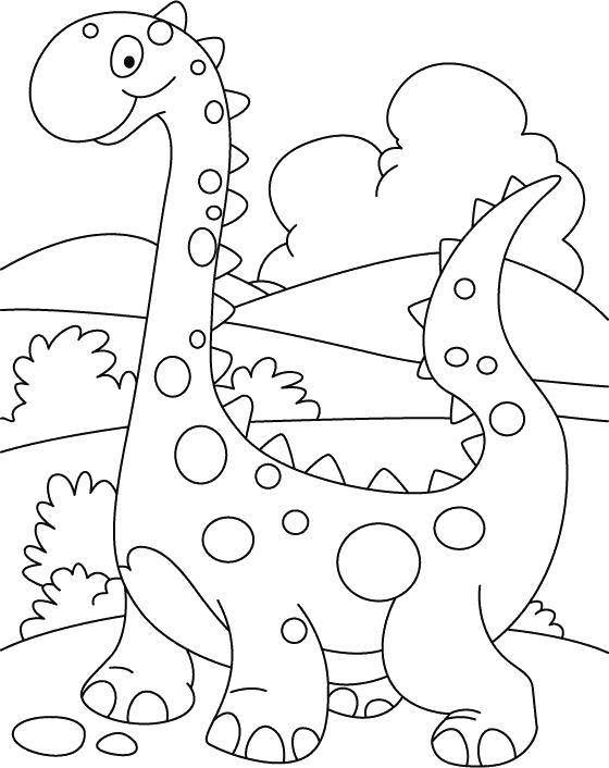 Coloring Dinosaur spotted. Category Coloring pages for kids. Tags:  Dinosaurs.