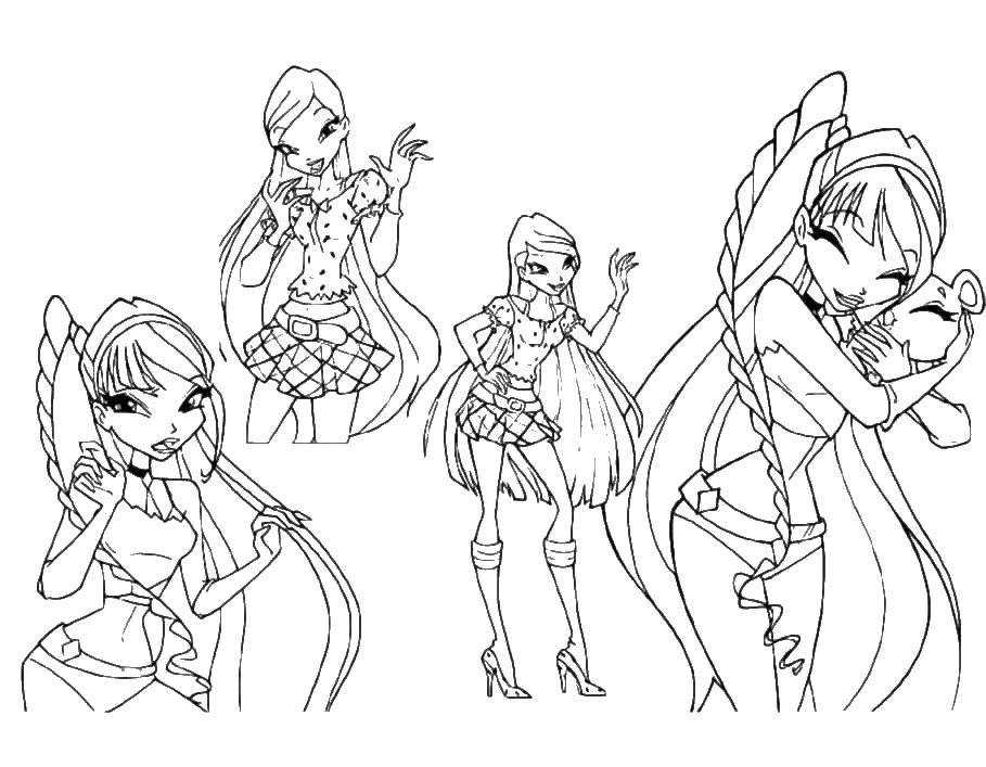 Coloring Winx fairies. Category Winx. Tags:  fairies winx.