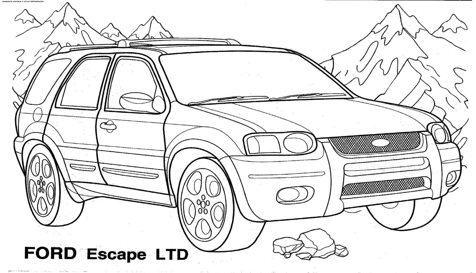 Coloring Ford escape. Category transportation. Tags:  Transport, car.