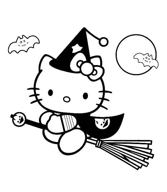 Coloring Kitty witch. Category Hello Kitty. Tags:  kitty, witch.