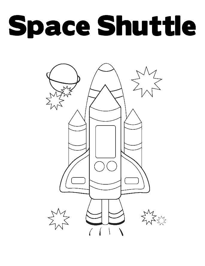 Coloring The space Shuttle. Category Space coloring pages. Tags:  space Shuttle, ship.