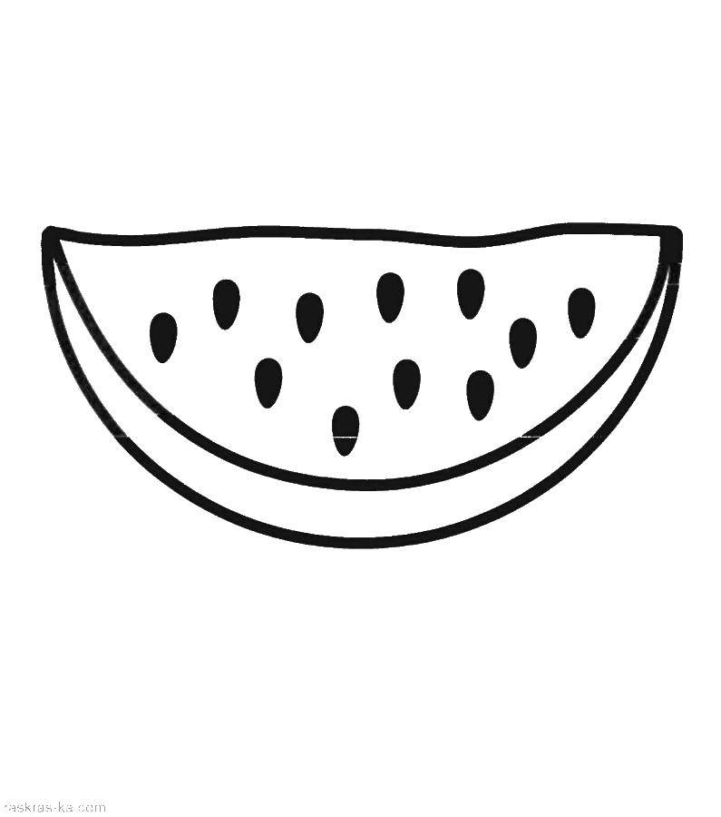 Coloring A slice of watermelon. Category The food. Tags:  food, berries, melons.