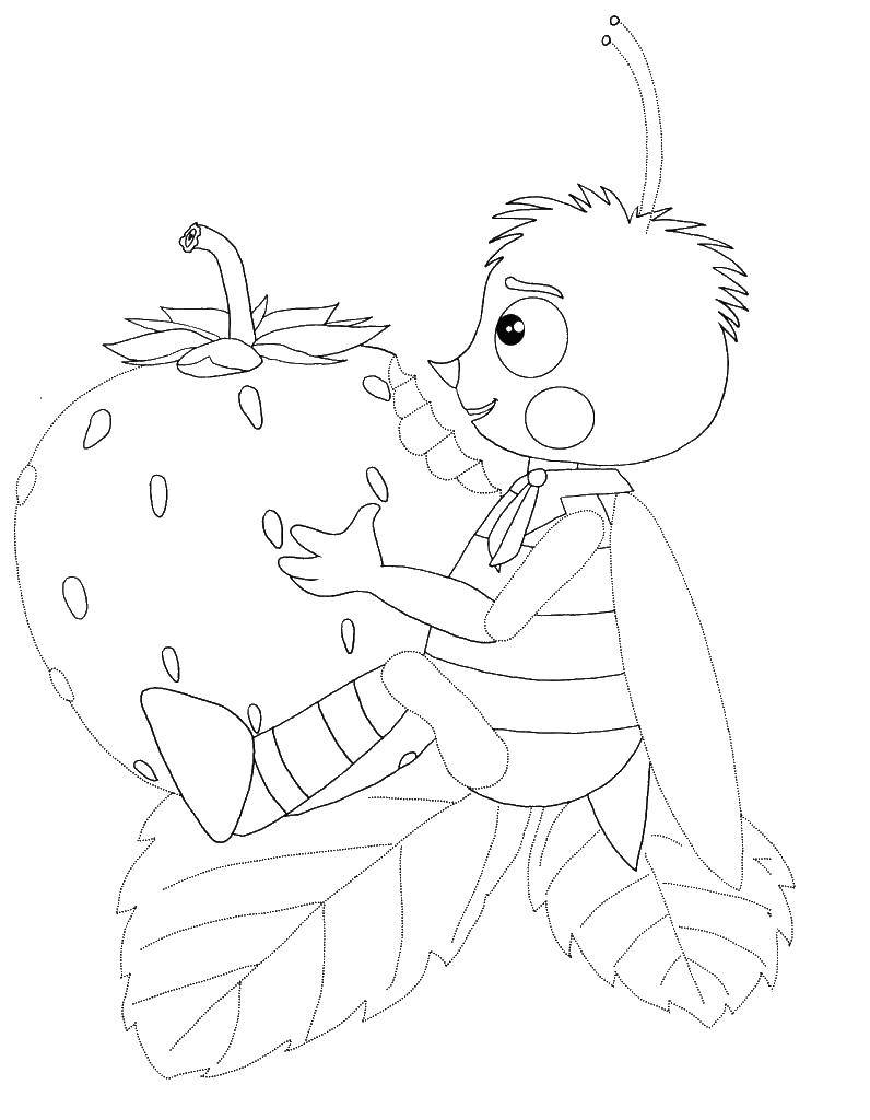 Coloring Lunatic eats a strawberry. Category The game and have fun. Tags:  Luntik, strawberries, cartoons.