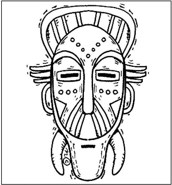 Название: Раскраска Маска древних. Категория: Маски. Теги: маска, древние маски.