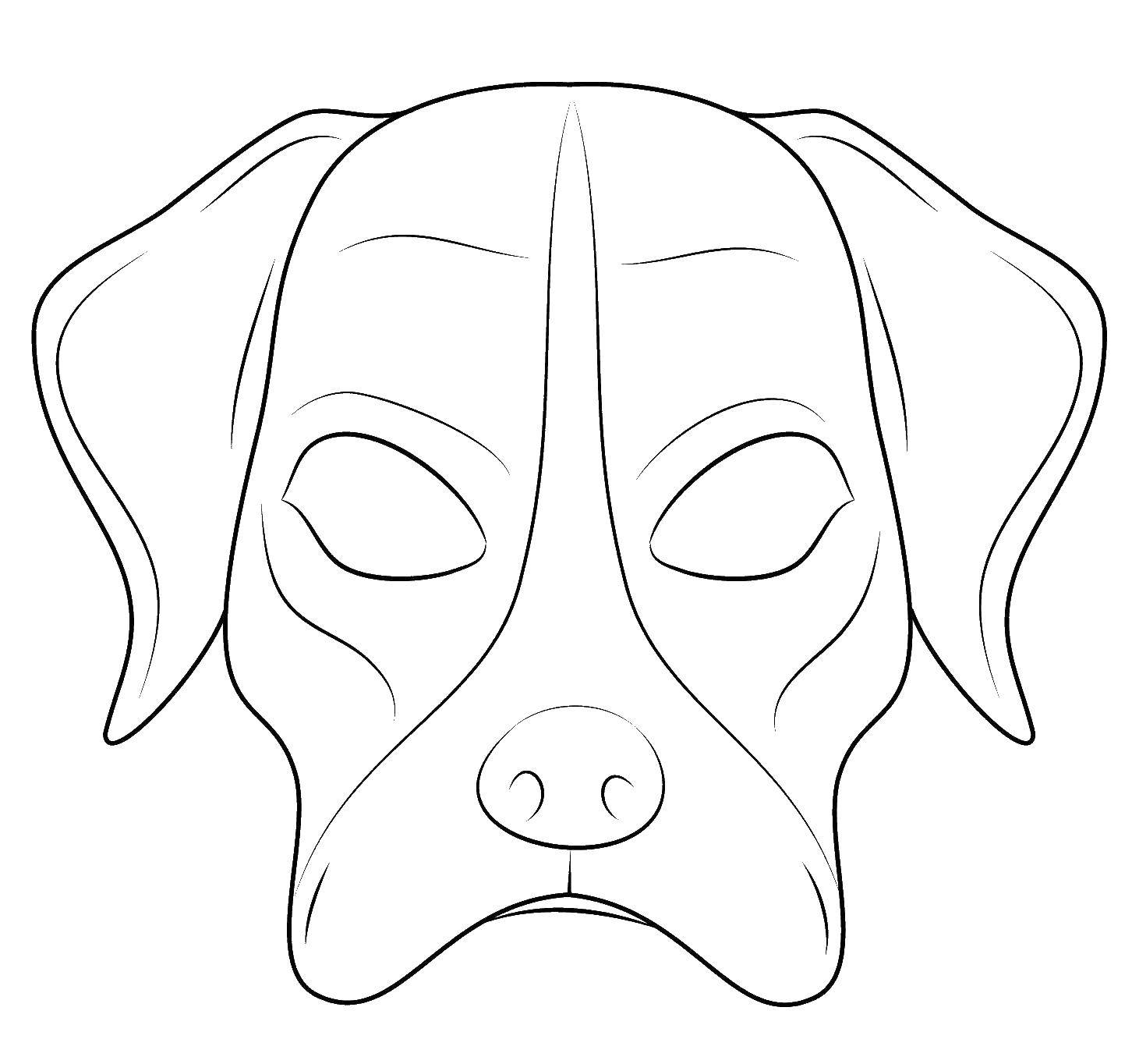 Coloring Mask dog. Category Masks . Tags:  mask, dog.