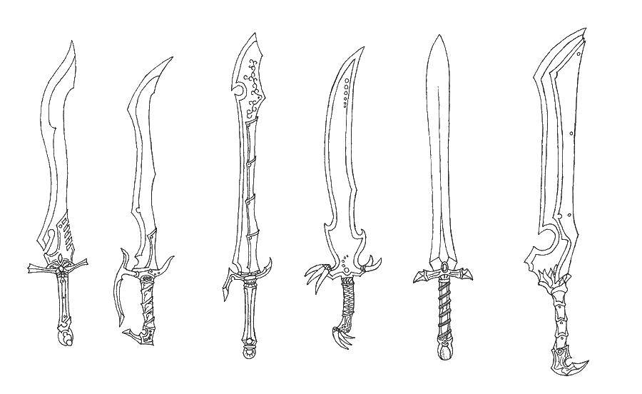 Coloring Swords gonne. Category weapons. Tags:  sword, weapon.
