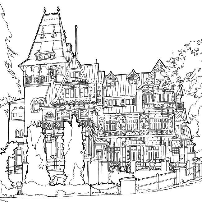 Coloring Mansion. Category building. Tags:  Mansion, building.