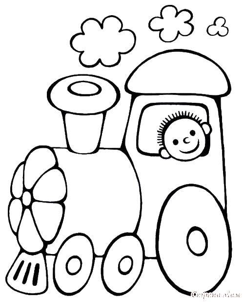 Название: Раскраска Паровозик. Категория: малышам. Теги: малышам, паровозик, поезд.