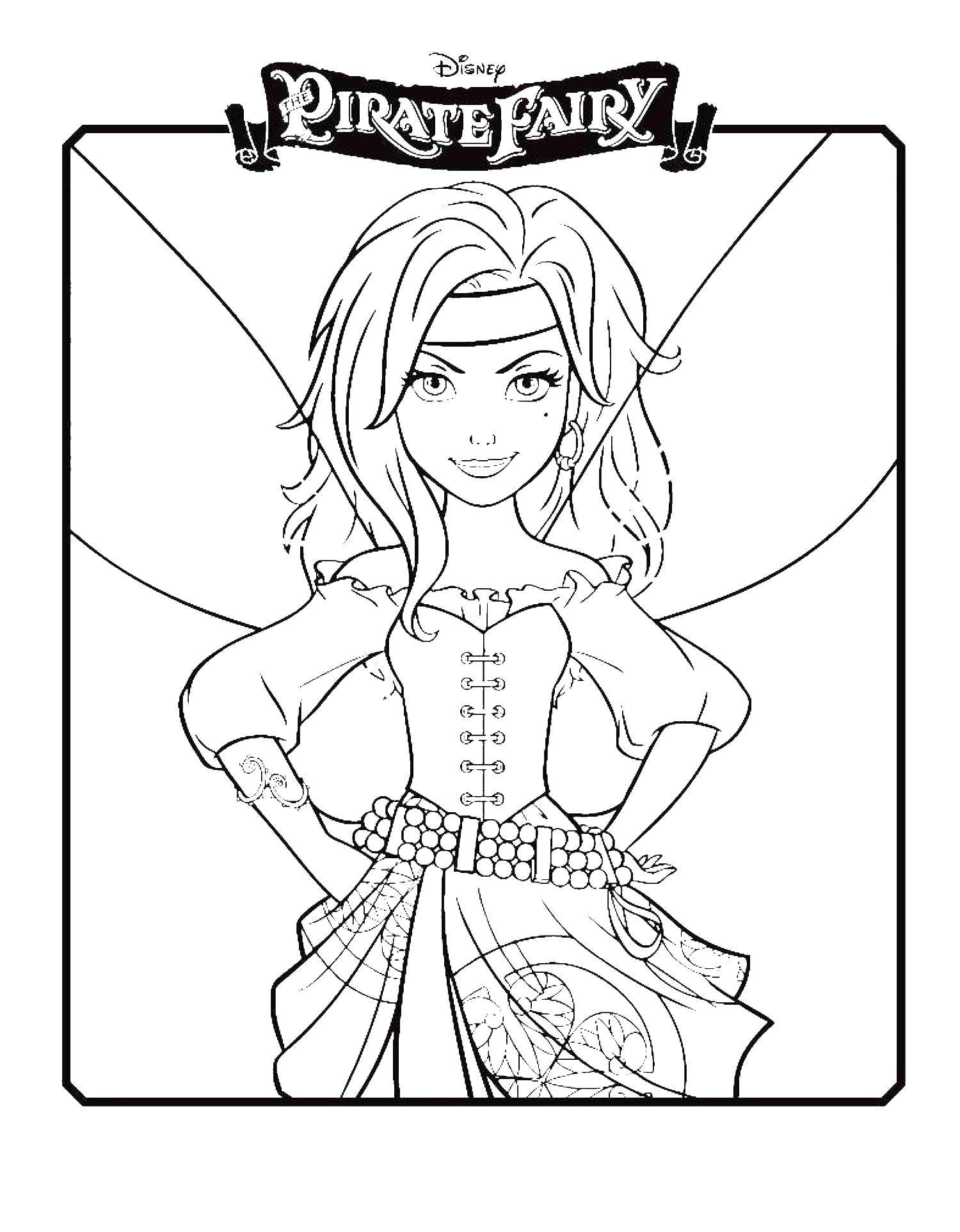 Coloring Zarina the pirate fairy. Category fairies. Tags:  fairies, Zarina.