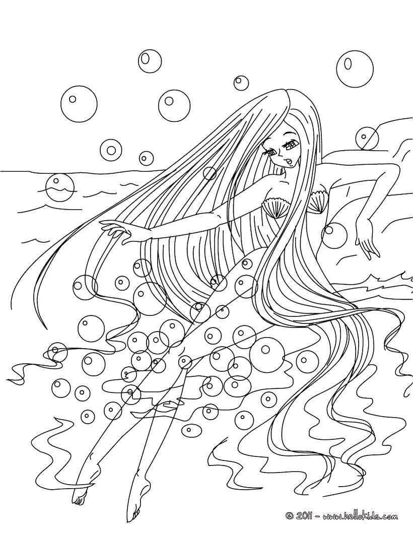 Coloring Transformation into a mermaid. Category The little mermaid. Tags:  Mermaid.