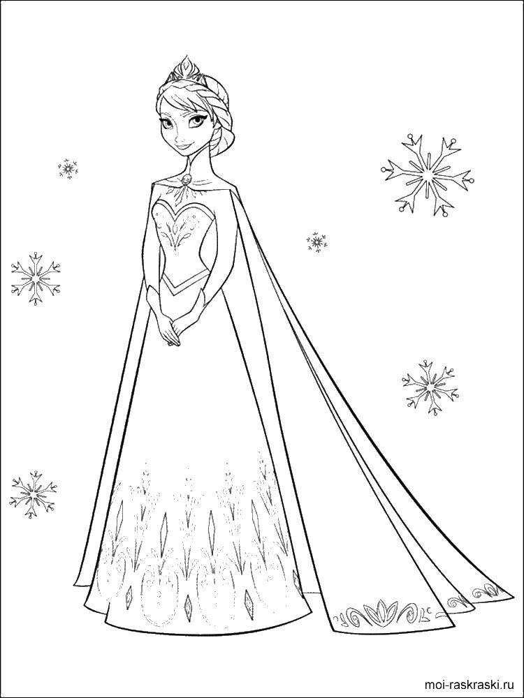 Coloring Princess Elsa. Category coloring cold heart. Tags:  cold heart, cartoon, Elsa.