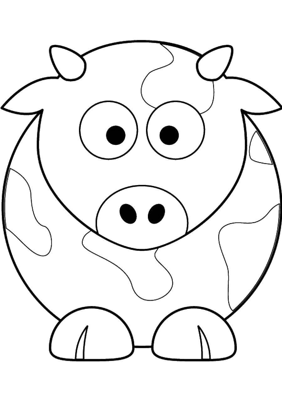 Название: Раскраска Просто коровка. Категория: простые раскраски. Теги: Животные, корова.