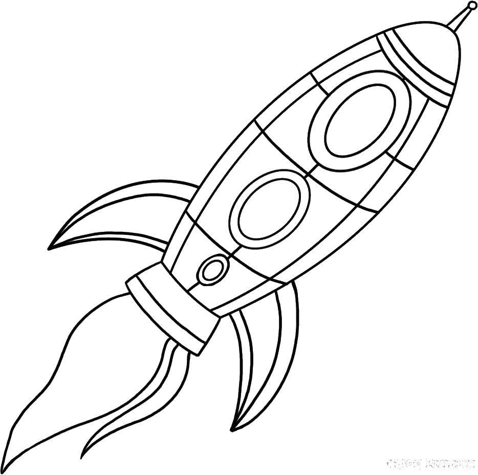 Coloring Rocket in the sky. Category rockets. Tags:  rocket, star, space, sky.
