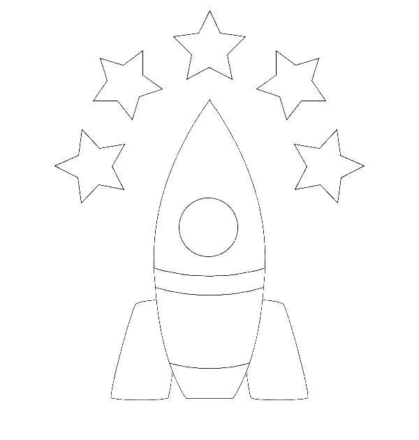Название: Раскраска Ракеты с звездочками. Категория: ракеты. Теги: ракеты, звезды.