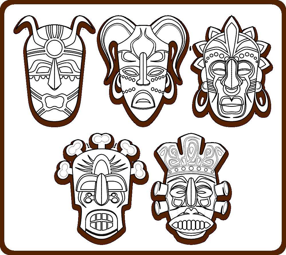 Coloring Different totem masks. Category Masks . Tags:  mask. totems.
