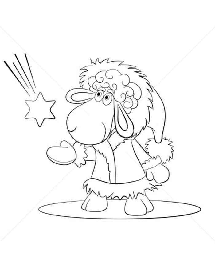 Coloring A picture of a sheep with a star. Category Pets allowed. Tags:  RAM.