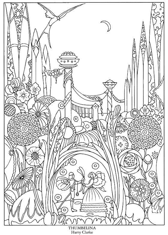 Coloring Garden fairies. Category Fairy tales. Tags:  tales, fairies, garden, Kingdom.