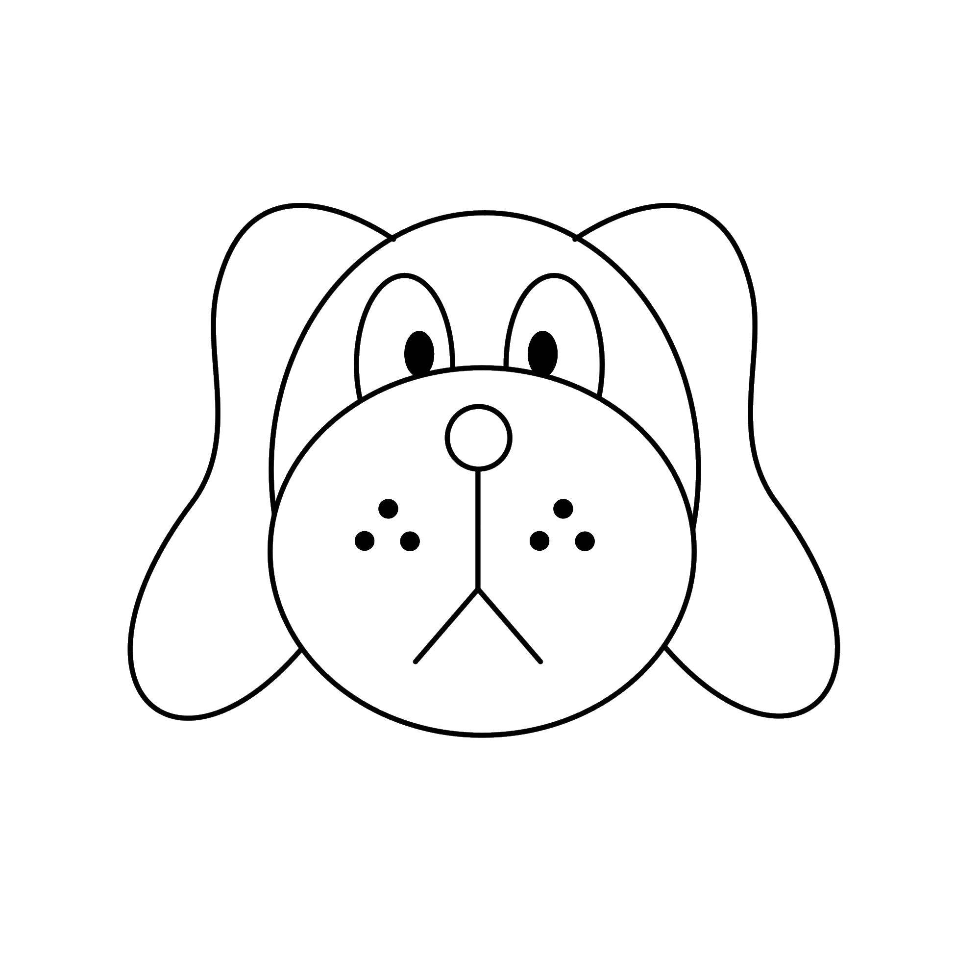 Coloring The angry face. Category simple coloring. Tags:  Animals, dog.
