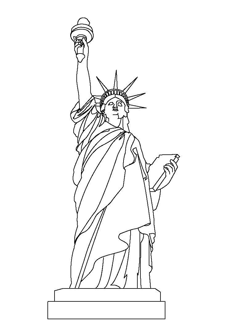 Статуя свободы США раскраска