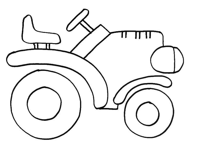 Coloring A tractor without a bucket. Category tractor. Tags:  tractor.