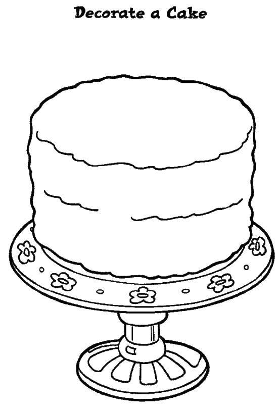 Название: Раскраска Укрась торт. Категория: торты. Теги: торты, сладости.