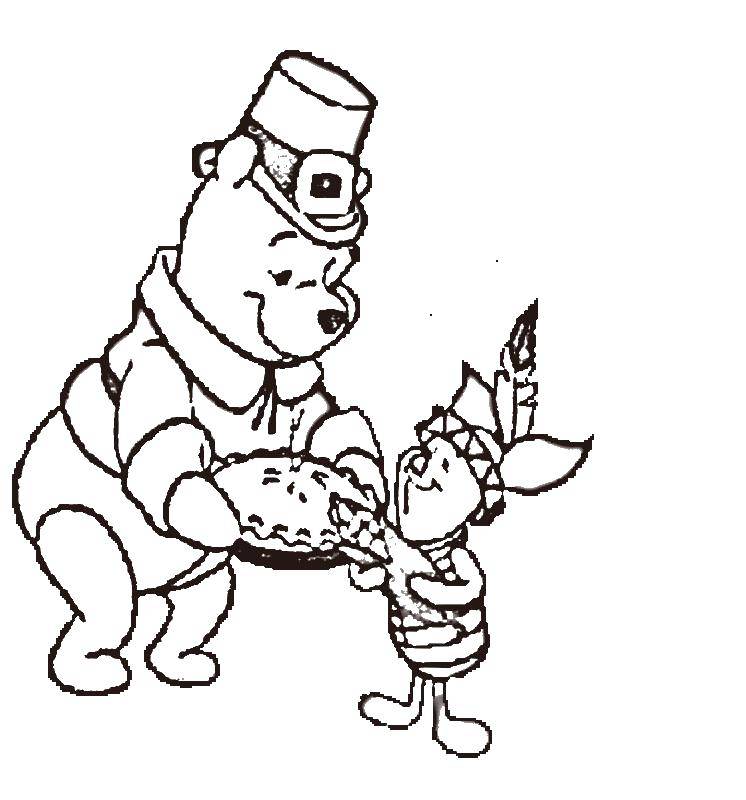 Название: Раскраска Винни пух и пятачок с пирогом. Категория: Диснеевские мультфильмы. Теги: Винни Пух, пятачок.