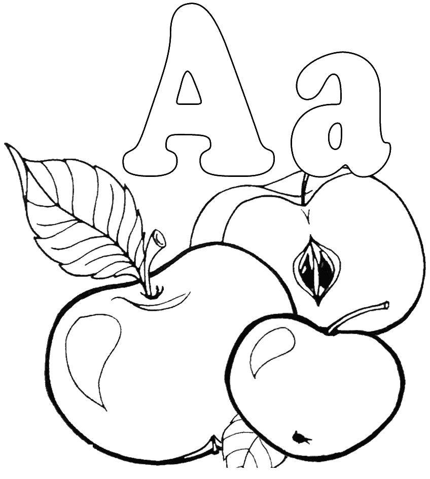 Coloring Ablakok. Category English alphabet. Tags:  AA, alphabet, Apple.