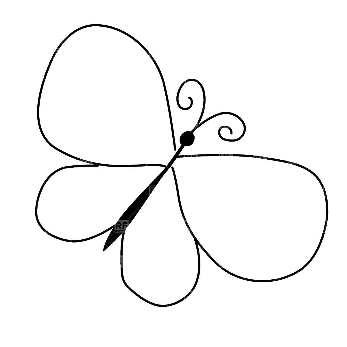 Coloring Butterfly with mustache. Category butterflies. Tags:  insects, butterflies.