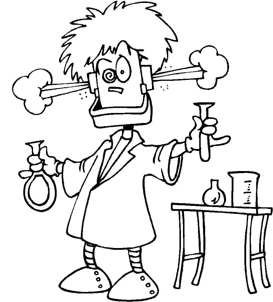 Coloring The mad chemist. Category a profession. Tags:  chemist, scientist, chemistry.