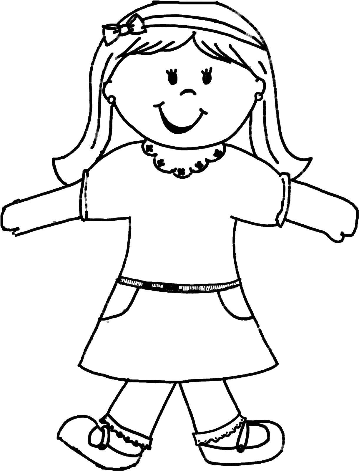 Coloring Girl doll. Category Dolls. Tags:  girls, dolls for girls, doll.