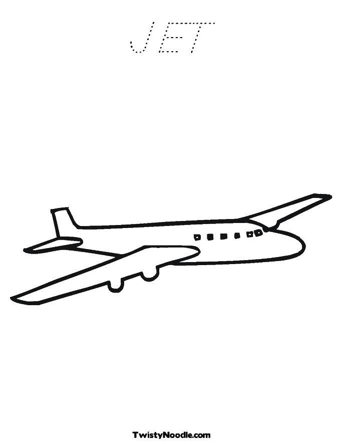 Coloring Jet. Category the planes. Tags:  aircraft, air transport, jet.