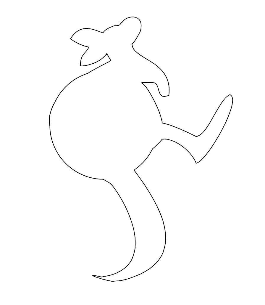 Coloring Contour kangaroo. Category The outline for cutting. Tags:  the contours, animals, kangaroo.