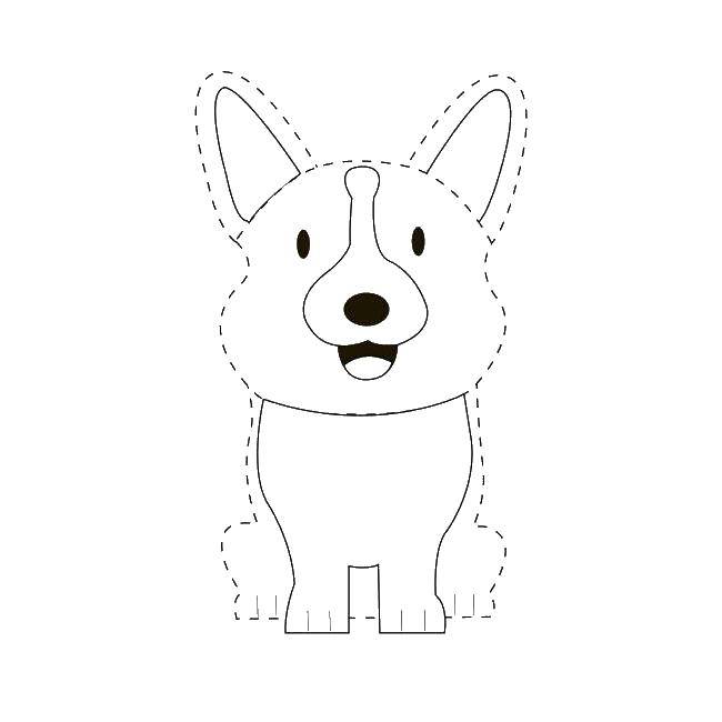 Coloring The contour of the dog. Category the contours of the dog. Tags:  doggie, animals, outlines.