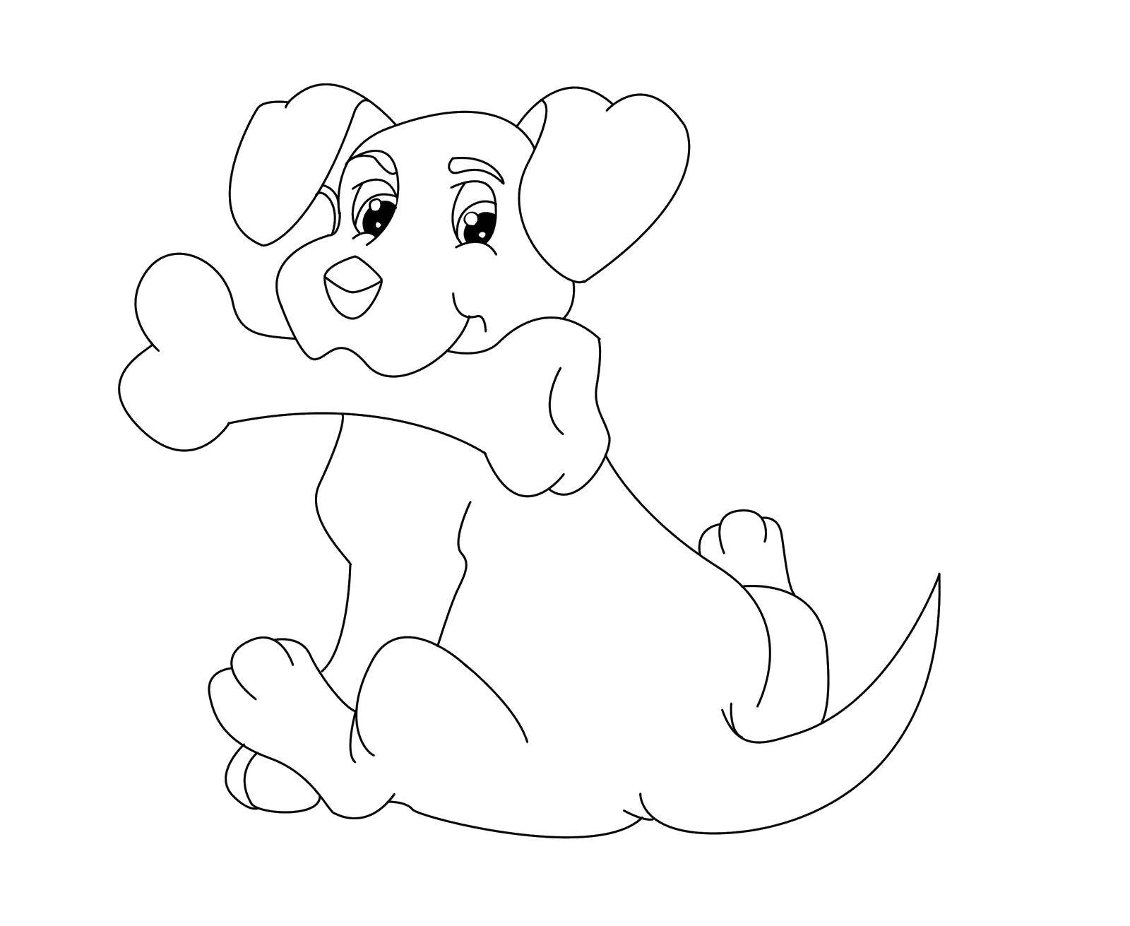 Coloring Loves bones. Category Animals. Tags:  Animals, dog.