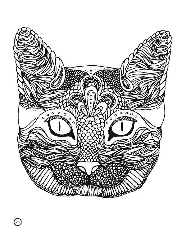 Coloring Muzzle of a cat. Category patterns. Tags:  Patterns, animals.