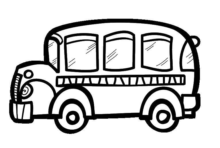 Название: Раскраска Небольшой автобус. Категория: транспорт. Теги: транспорт, автобусы.