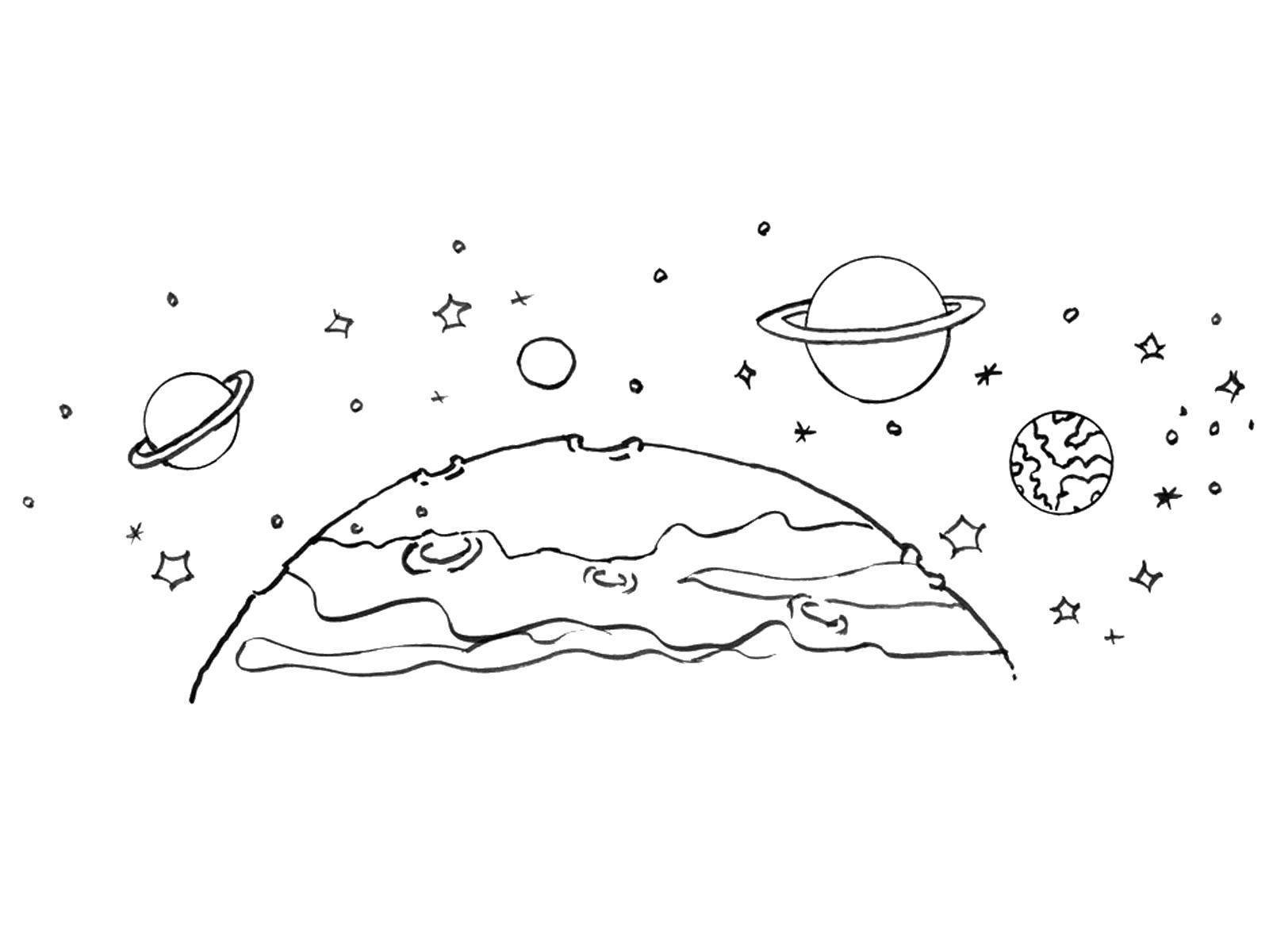 Coloring Planet in space. Category space. Tags:  Space, planet, universe, Galaxy.