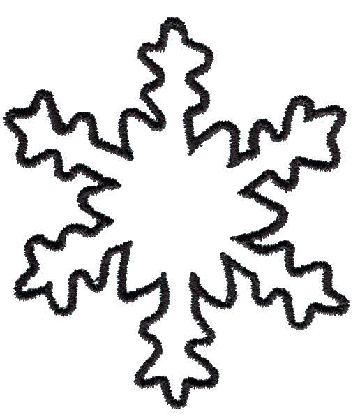 Название: Раскраска Пушистая снежиночка. Категория: Контур снежинки. Теги: Снежинки, снег, зима.